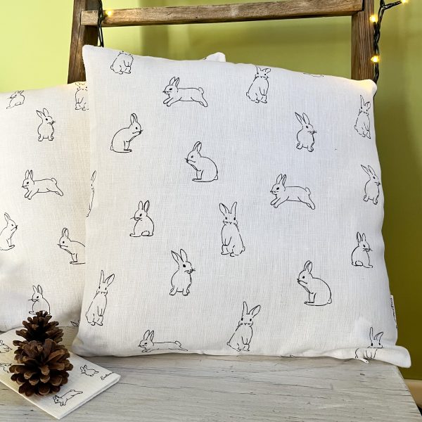 Housse coussin lapins
